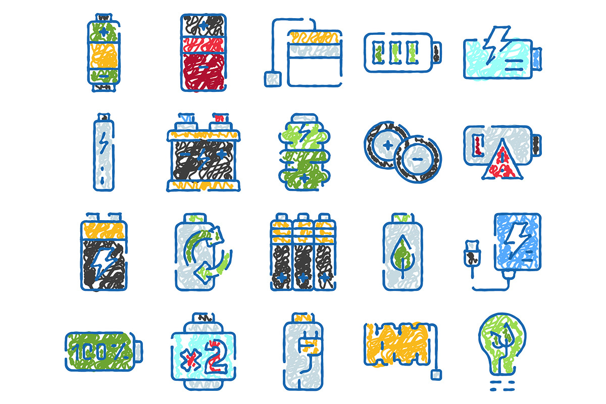 Hand drawn doodle battery and energy, an Object Graphic by pikepicture (Photo 2 of 3)