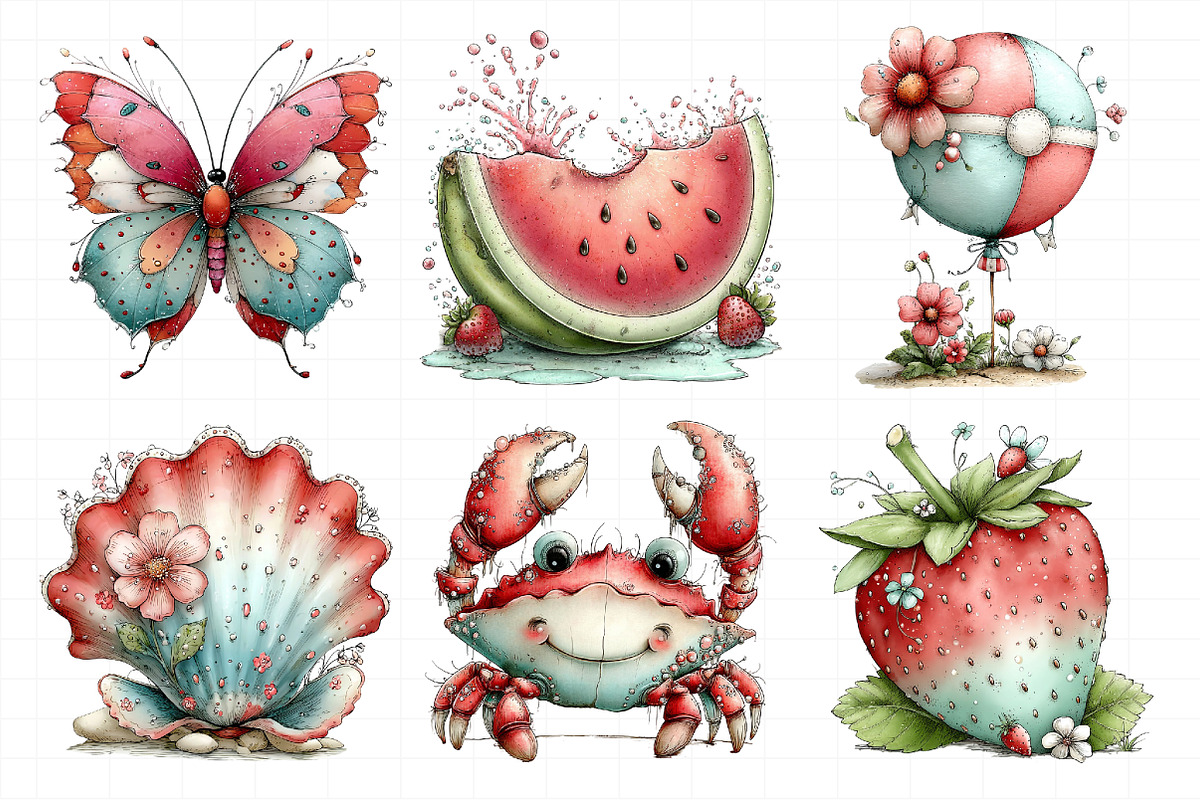 Whimsical Summer Clipart, an Illustration by Daily.Designs (Photo 5 of 6)