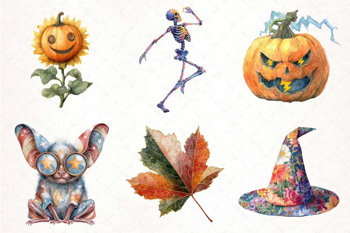 Retro Fall Halloween PNG Clipart, an Illustration by Pixels.Craft (Photo 3 of 7)