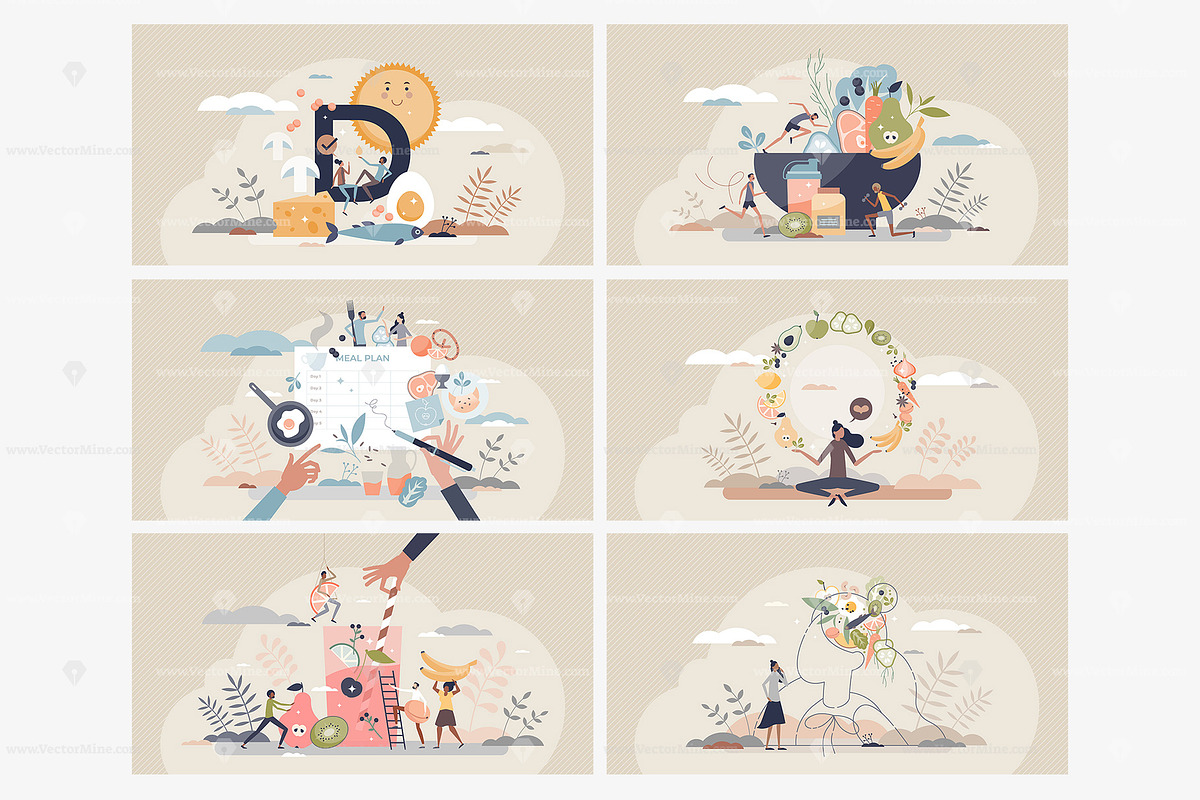 18 Nutrition Concepts V1, a Food Illustration by VectorMine (Photo 3 of 8)