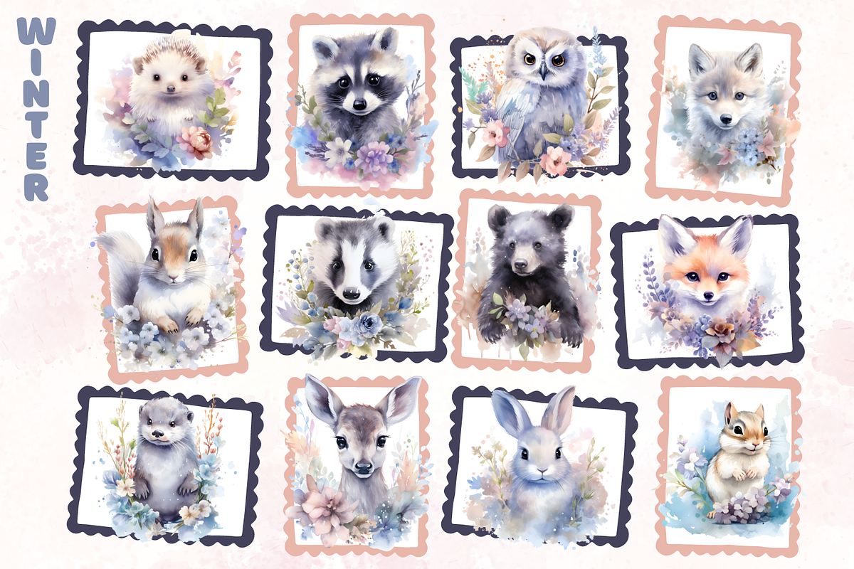 Seasons Woodland Animals Bundle, an Animal Illustration by Whimsy & Wishes (Photo 6 of 7)