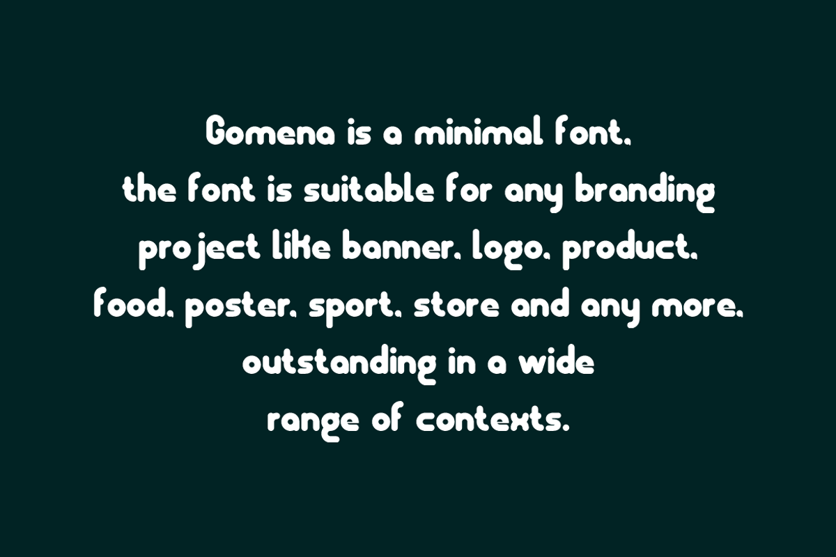 Gomena - Minimal & Logo Font, a Sans Serif Font by QR Design Studio (Photo 5 of 7)