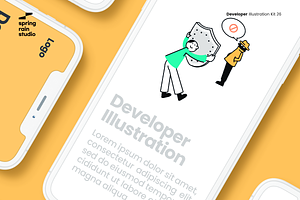 Minimal Developer Line Illustration