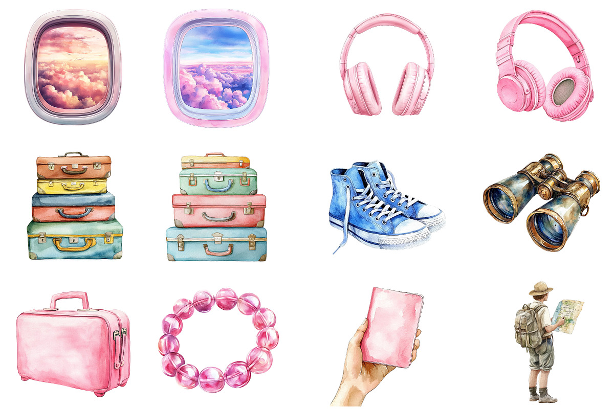Girly Pink Summer Vacation Clipart, an Illustration by CitraGraphics (Photo 4 of 5)