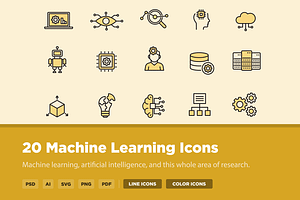 20 Machine Learning Icons