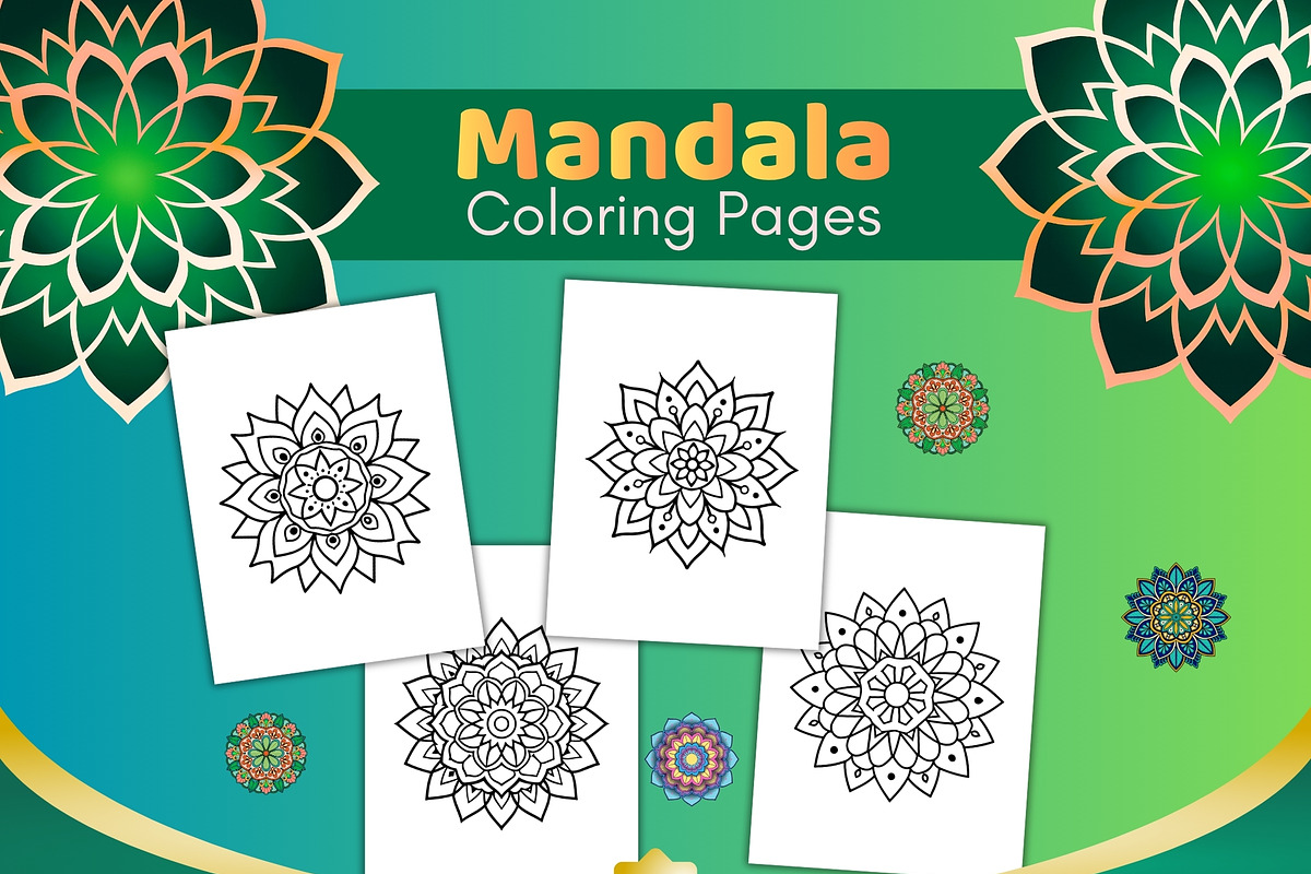 50 Simple Mandala Coloring Pages, an Object Illustration by SimoDigitalArt (Photo 3 of 5)