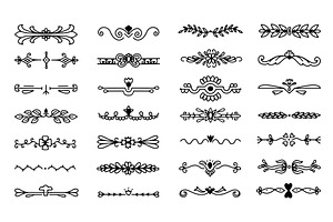 Doodle flourish text dividers, an Illustration by Valerie Bodnar