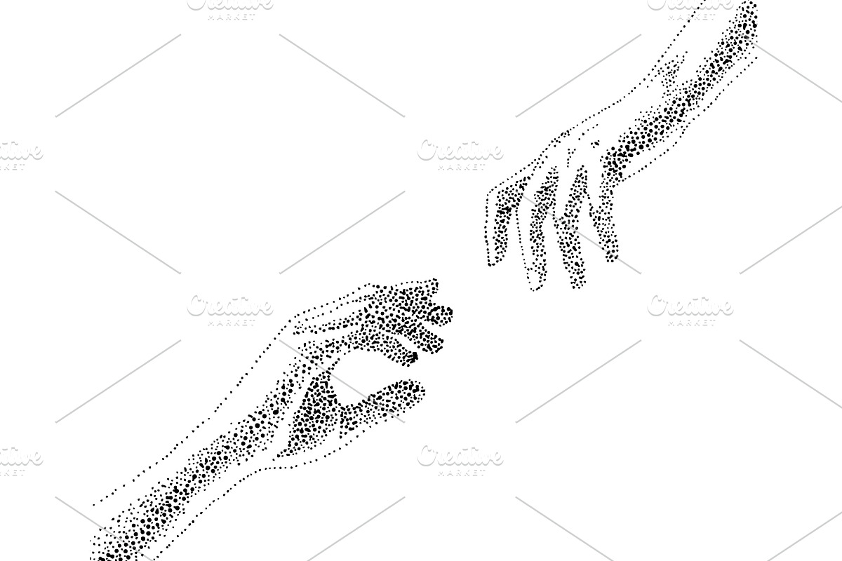 Hands reach out to each other, a Person Illustration by Nenahliadava Design