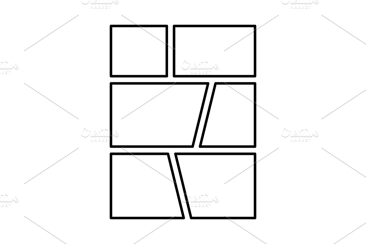 Comic Book Panel Templates, a Background Graphic by Elena Pimukova (Photo 2 of 7)