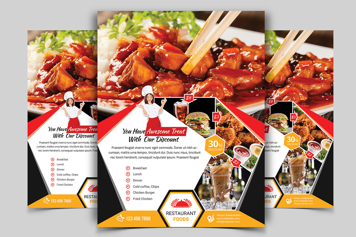 10 Restaurant Flyers Bundle 90% OFF, a Flyer Template by Imagine Design Studio (Photo 9 of 12)