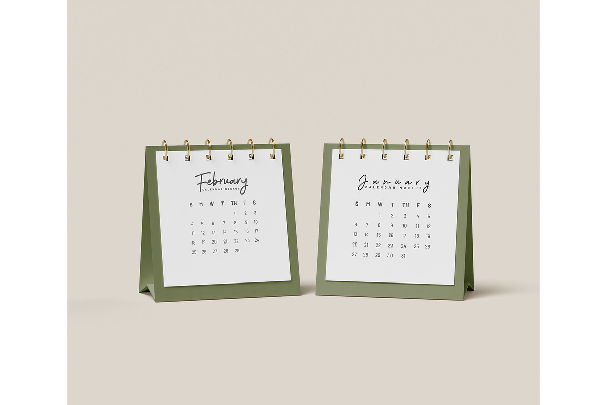 Set of rectangle calendar mockup, a Product Mockup by mockupocka (Photo 11 of 12)