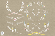 Floral wreaths ribbons pastel, a Decorative Illustration by GrafikBoutique (Thumbnail 2 of 3)