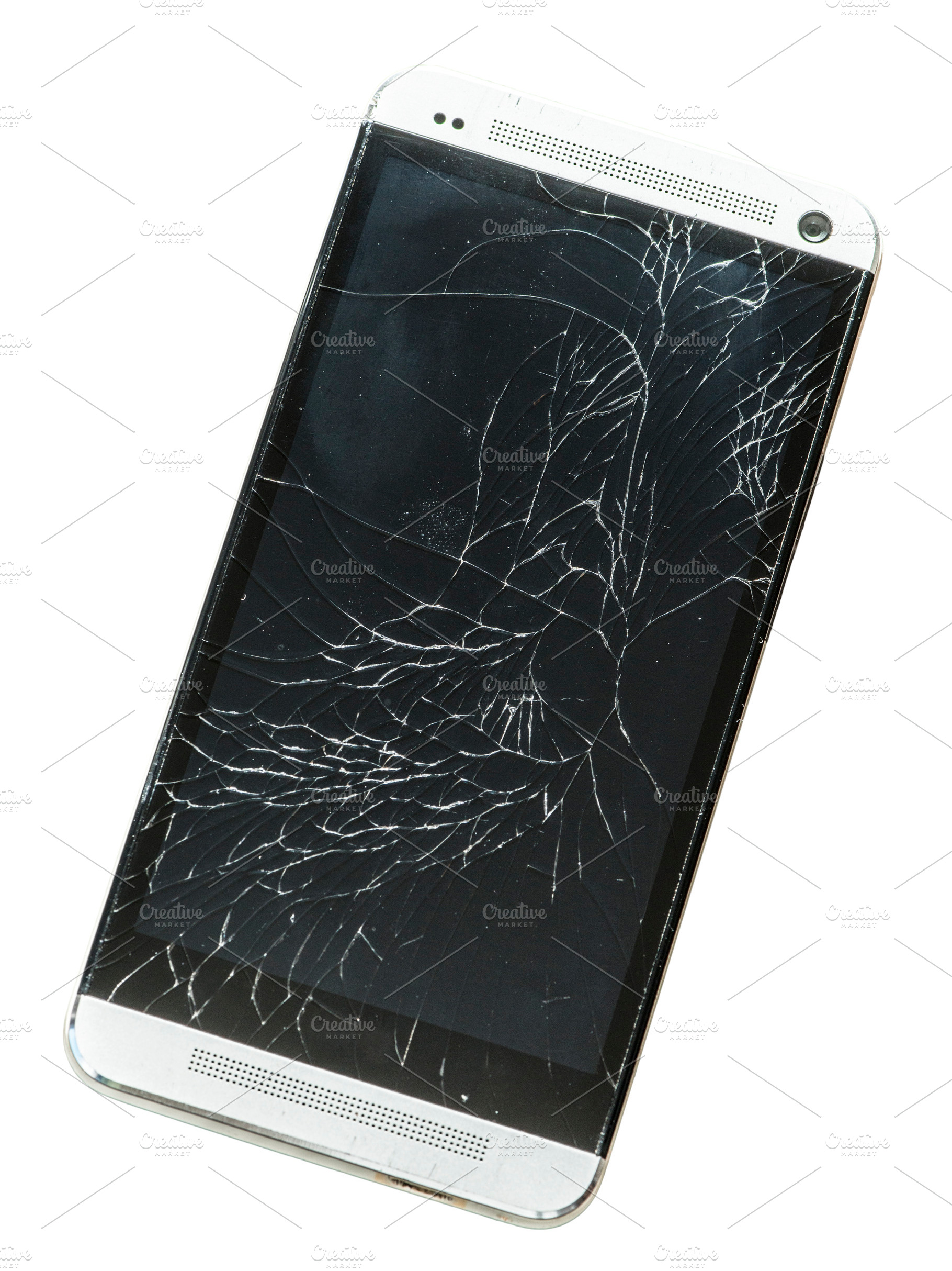 Cracked smart phone screen stock photo containing phone and broken, a Technology Photo by DegImages