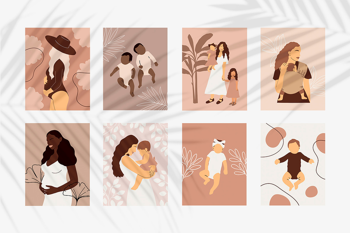 Tender Motherhood Prints Set, a Decorative Illustration by Katerina Osa (Photo 7 of 9)