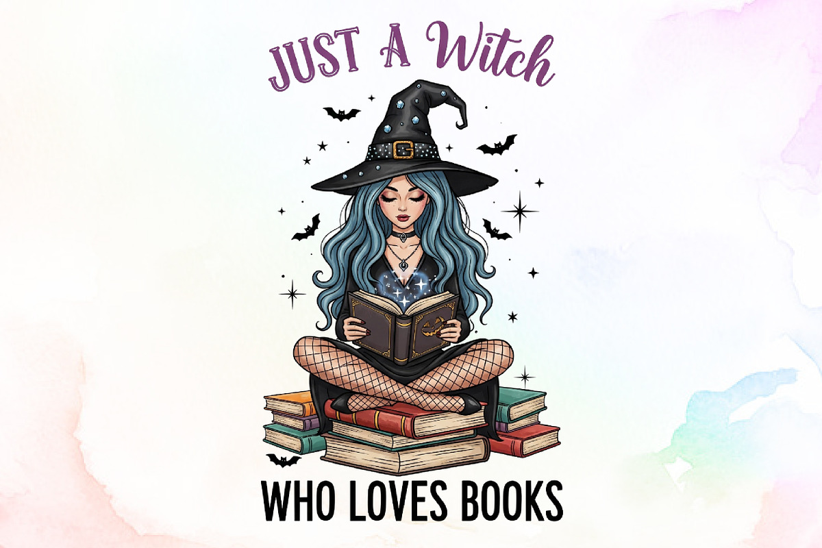 Just a Witch Who Loves Books,Hallowe, an Illustration by Sublimation Artist (Photo 1 of 9)