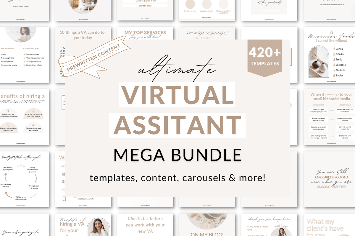 Virtual assistant Canva templates, a Social Media Template by Cate Creates (Photo 3 of 12)