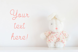 Little bunny containing photography, still life, and white background