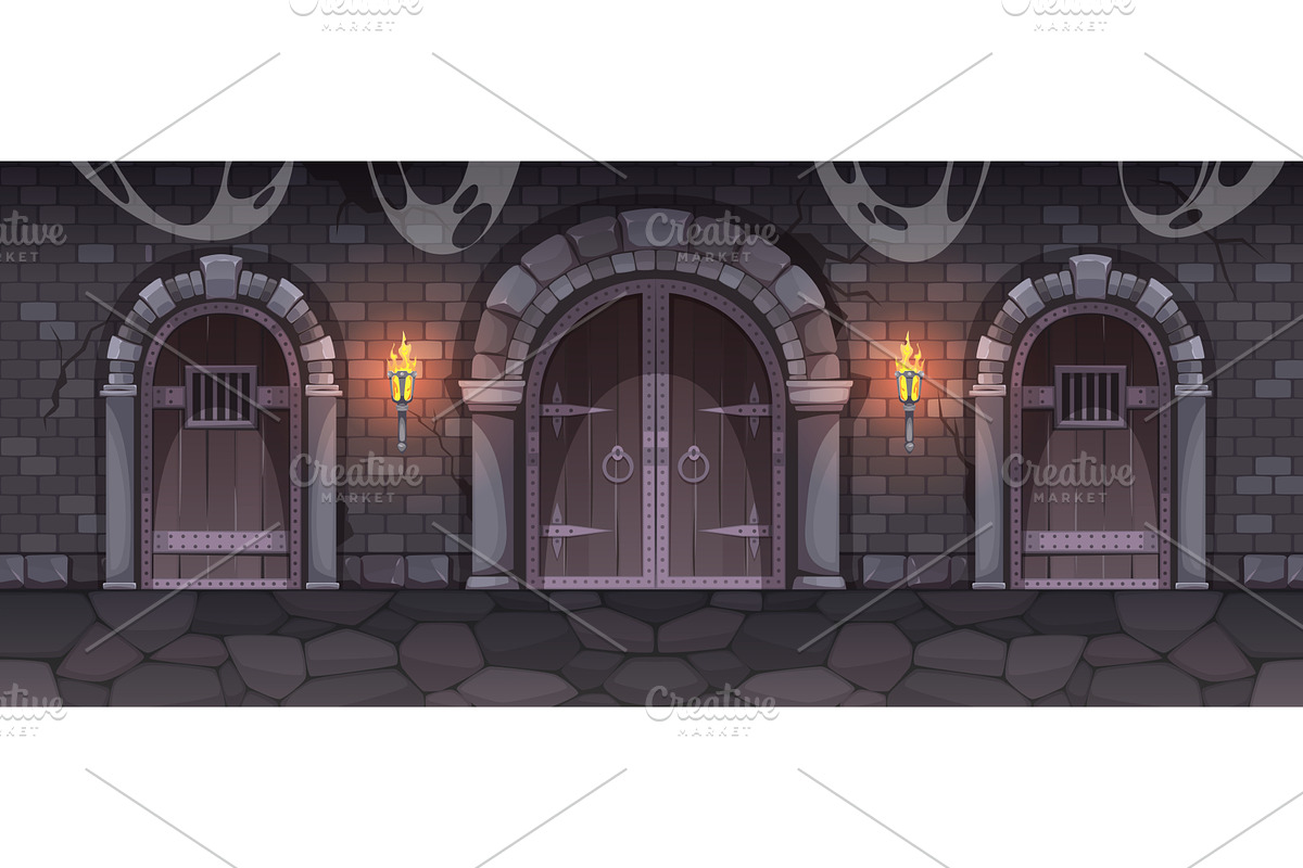 Medieval castle corridor. Ancient, an Object Illustration by YummyBuum
