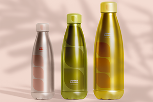 Three Metal Sport Bottles Mockup, a Household Mockup by Hubzway