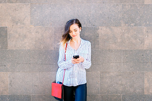 Businesswoman in the city featuring portrait, woman, and female