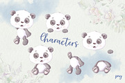 Nursery clipart Cute Panda, an Animal Illustration by Yuliya Art (Thumbnail 4 of 9)