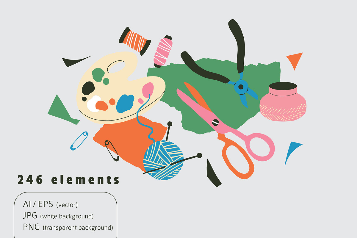 Art & Craft Bundle elements patterns, an Object Graphic by Lena Nikolaeva (Photo 3 of 17)