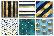 Blue and Gold Digital Paper, an Illustration by Dream Creation (Thumbnail 2 of 4)