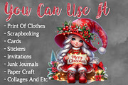 Christmas Girl Gnomes Sublimation, a Seasonal Illustration by Craft Nest (Thumbnail 5 of 5)