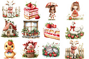 Strawberry Cottage PNG Clipart, an Illustration by Designworld (Thumbnail 4 of 5)