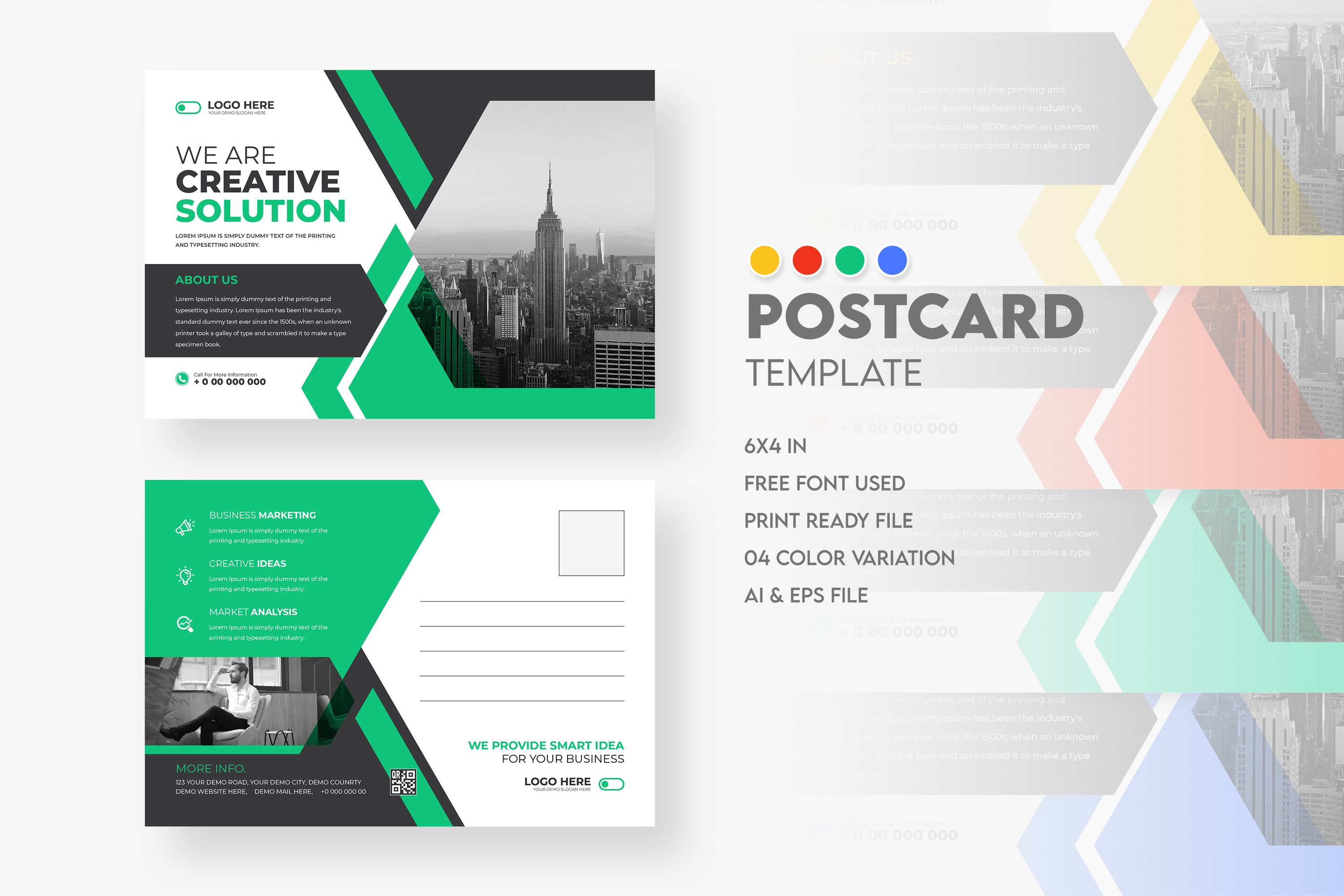 Postcard template design, a Card Template by Tanmoy Topu