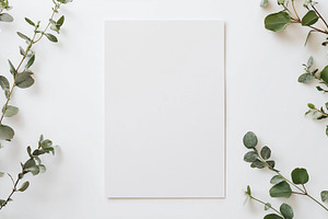 A4 paper mockup among eucalyptus, a Background Photo by MistyDay