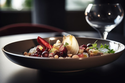 Tasty salad with nuts and berries se, a Photo by Iftikhar Alam