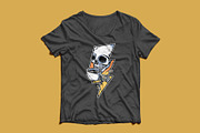 skull drinking coffee and lightning, an Illustration by gunaonedesign (Thumbnail 3 of 4)