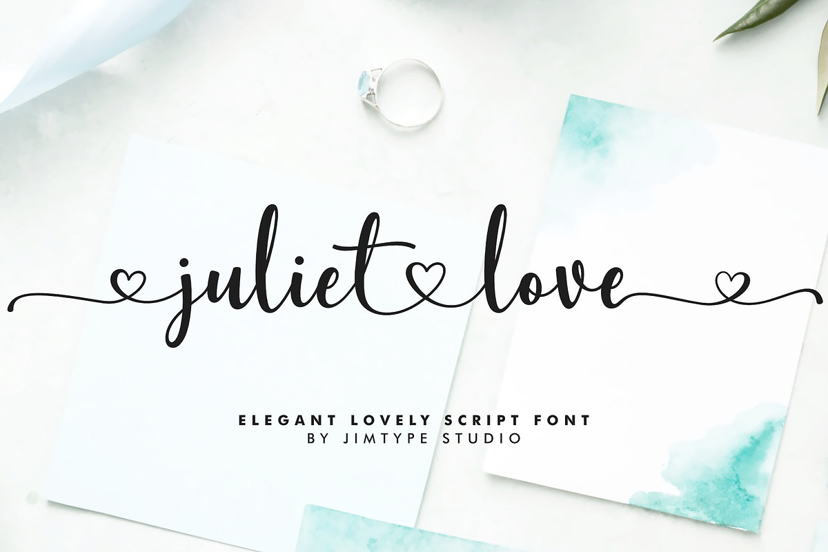 Juliet Love - Wedding Branding Font, a Script Font by Jimtype Studio (Photo 1 of 9)
