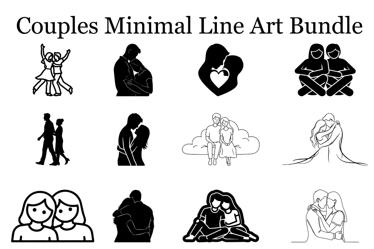 Couples Minimal Line Art Bundle, a Graphic by BIPLOB EXPERT (Photo 3 of 3)