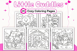 Little Cuddles Comfy Coloring Pages, a Decorative Illustration by Design Station
