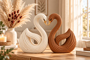 Elegant Swan Couple Sculpture STL, a Scene 3D Model by Layerology (Thumbnail 4 of 4)