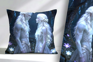 Albino Fantasy Young Man and Women, a Person Illustration by Sharon Schwalbe