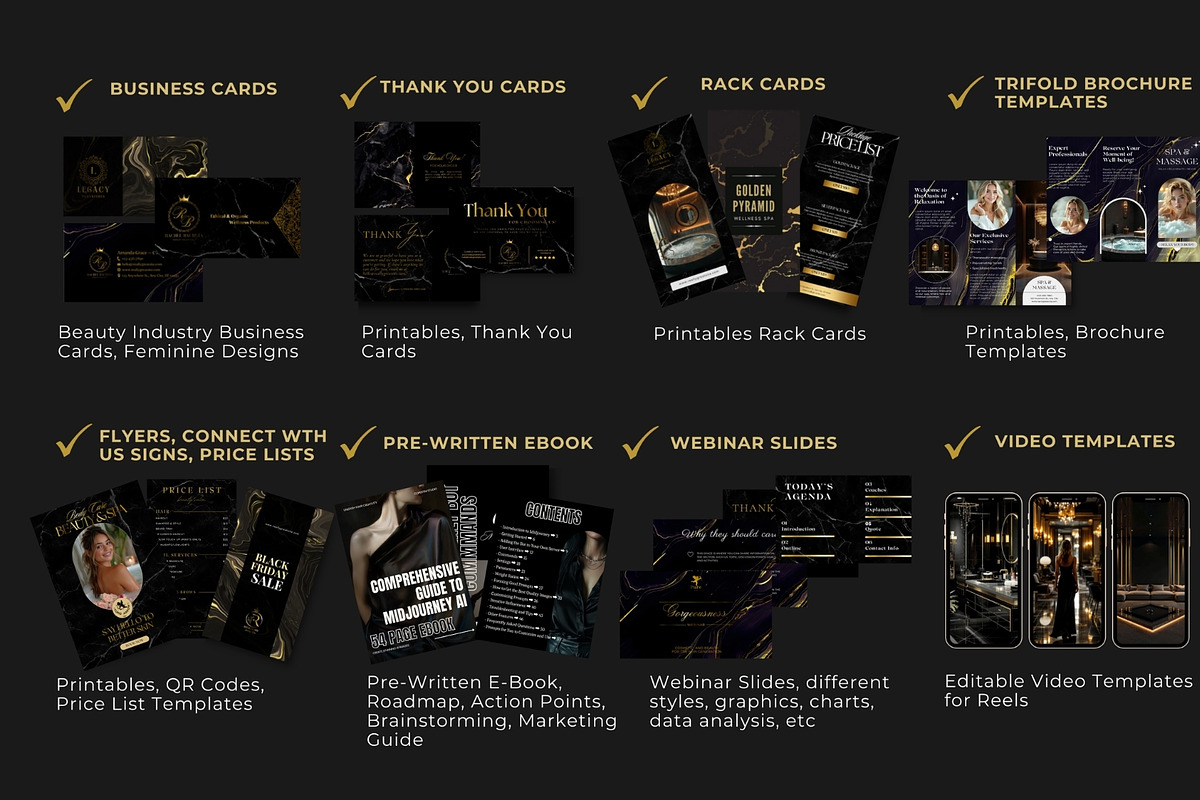 1000 Branding Kit Black Canva, a Branding & Logo Template by CopertiniStudio (Photo 3 of 9)