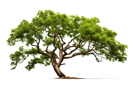 Tree with green leaves on white background, a Nature Photo by AlyaAnd
