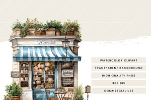 Watercolor French Cafe Clipart