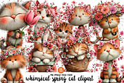 whimsical spring cat clipart, an Illustration by Designworld (Thumbnail 1 of 4)