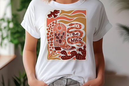 Cowboy Printable Cut file Be Wild, an Illustration by TanchaArt