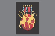Easter greeting cards vector set., a Seasonal Illustration by PoPaShop (Thumbnail 6 of 7)