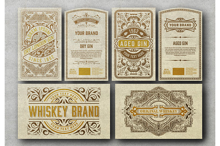 Set of 6 Vintage Labels for Packing, a Flyer Template by OneVectorStock