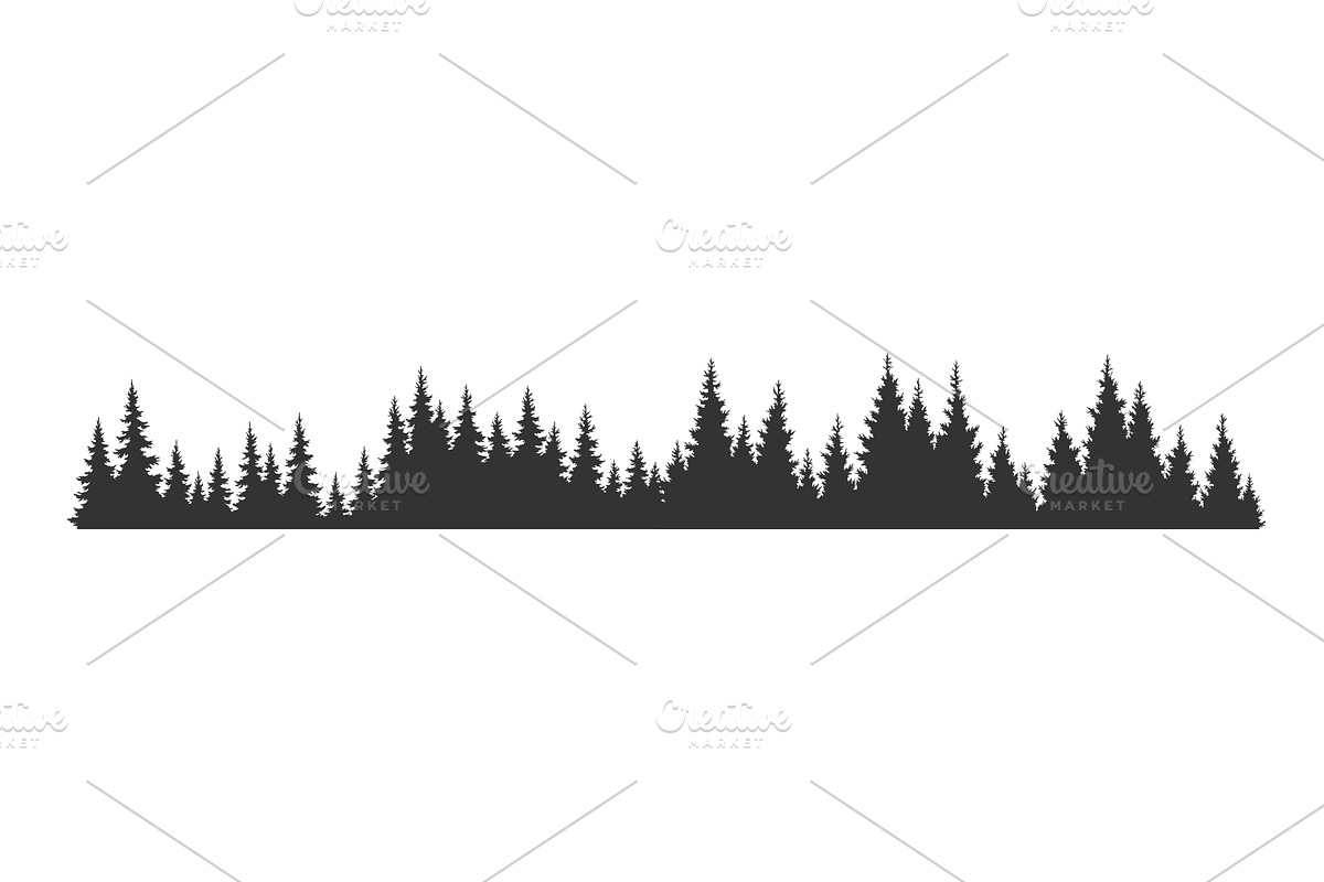 Fir trees silhouette, an Illustration by Things for designers