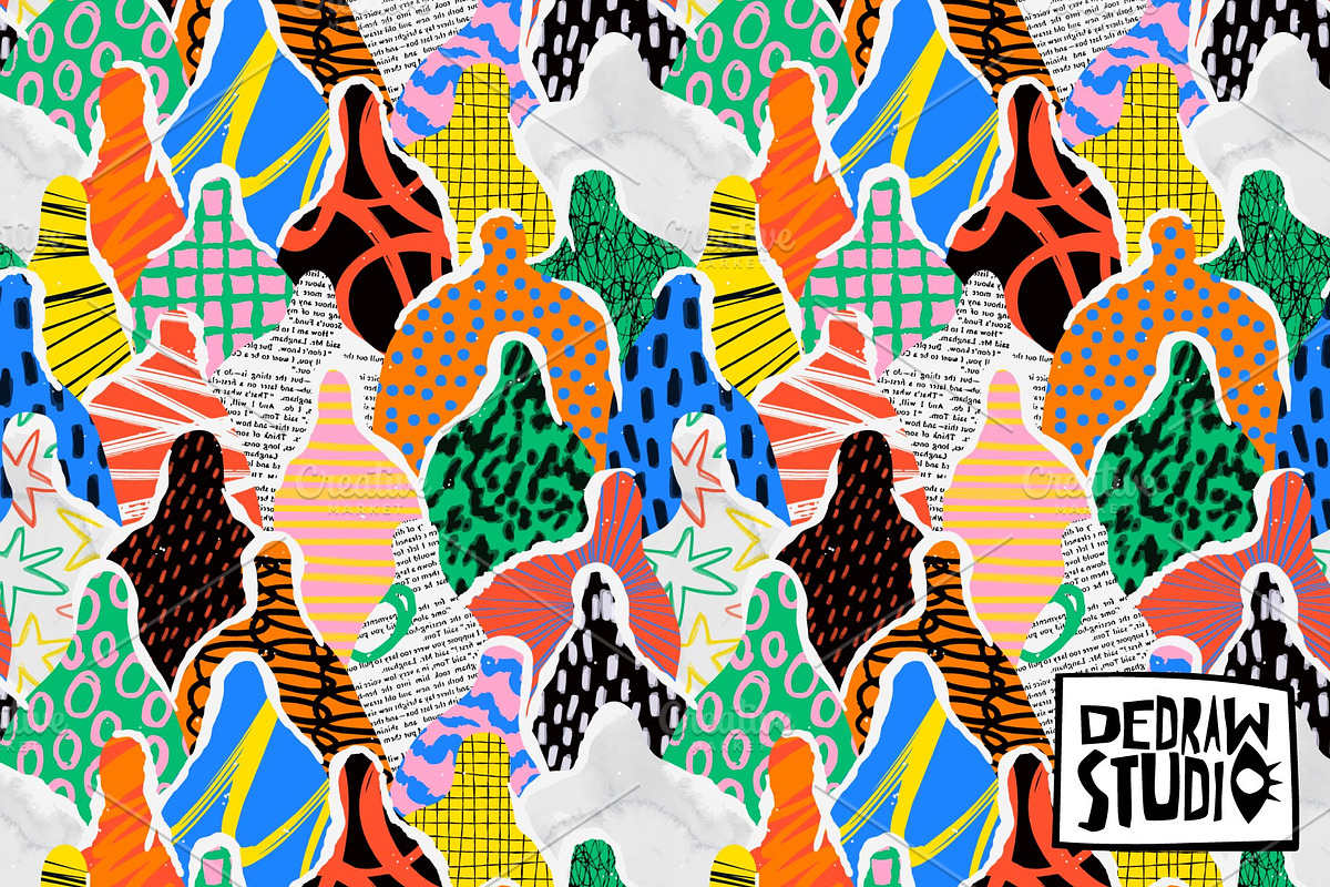 Colorful People Collage Pattern