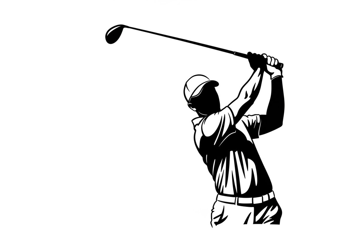 golfing swing silhouettes showcasing, an Illustration by Amazin_art (Photo 15 of 31)