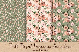 Fall Floral Patterns Seamless