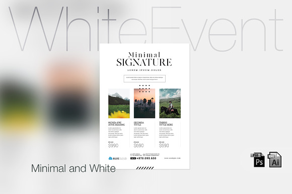 Minimal & White Event Poster preview 2